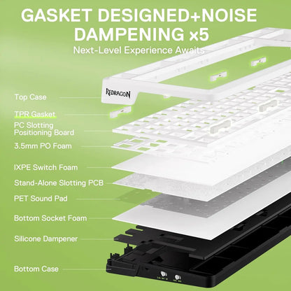 Redragon K686 PRO 98 Keys Wireless Gasket RGB 3-Mo - Coloris disponibles