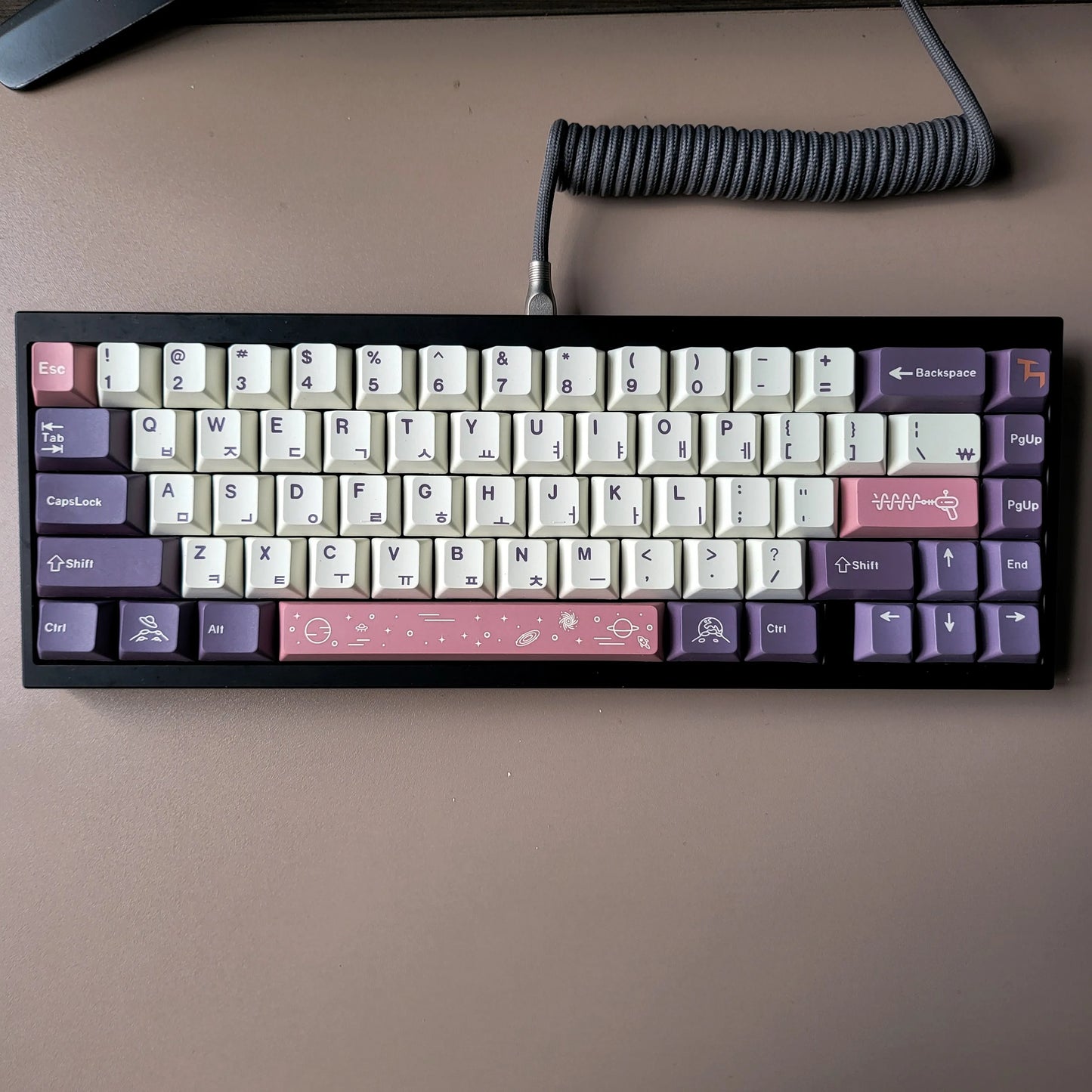 Keycaps AZERTY/QWERTY Violet Cherry - Détail