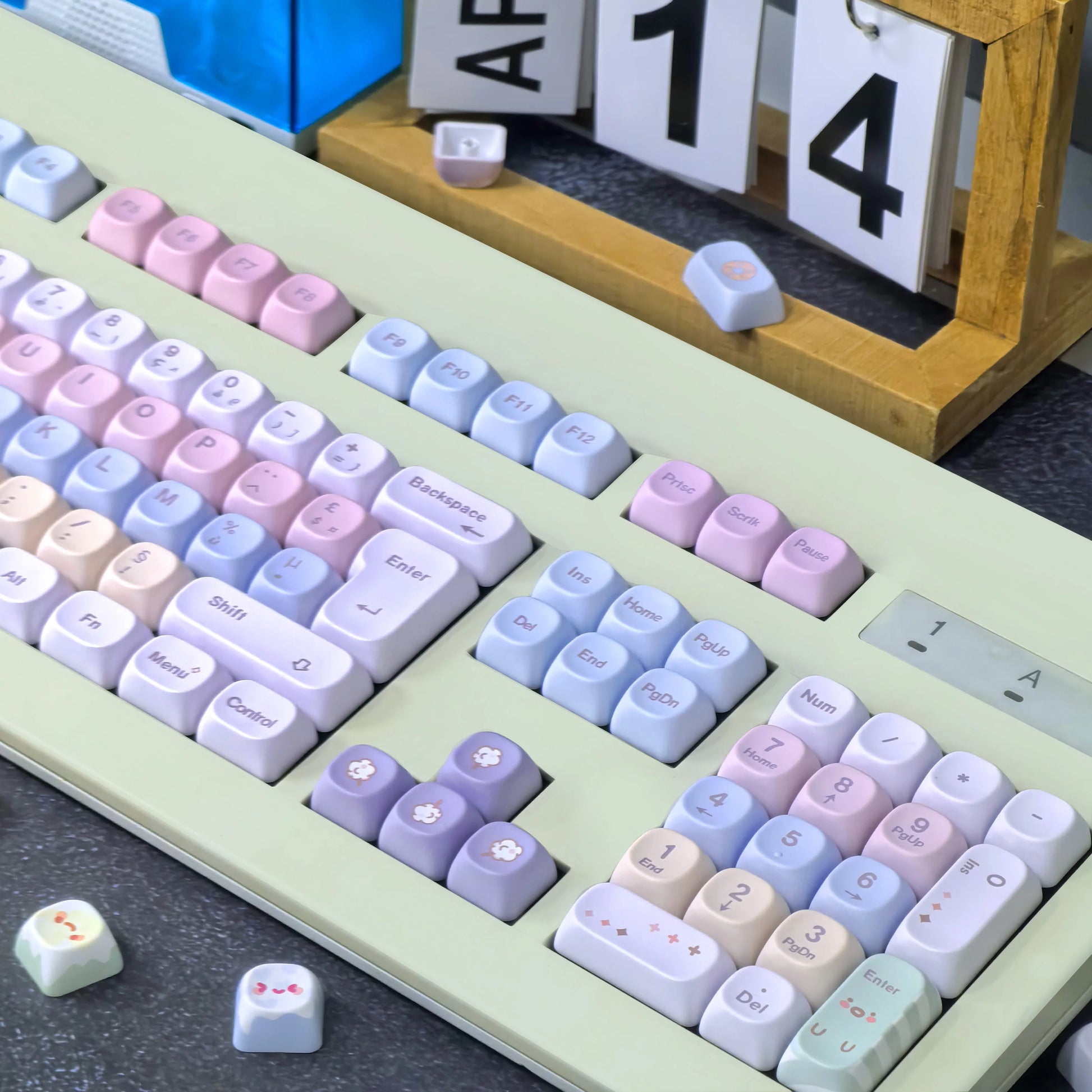 Keycaps AZERTY MOA - Vue de dessus