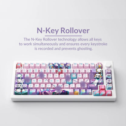Akko 7th Anniversary MOD 007 PC 75% Teclado mecánico para jugar con cable/inalámbrico montaje de junta de intercambio en caliente teclados con interruptor magnético