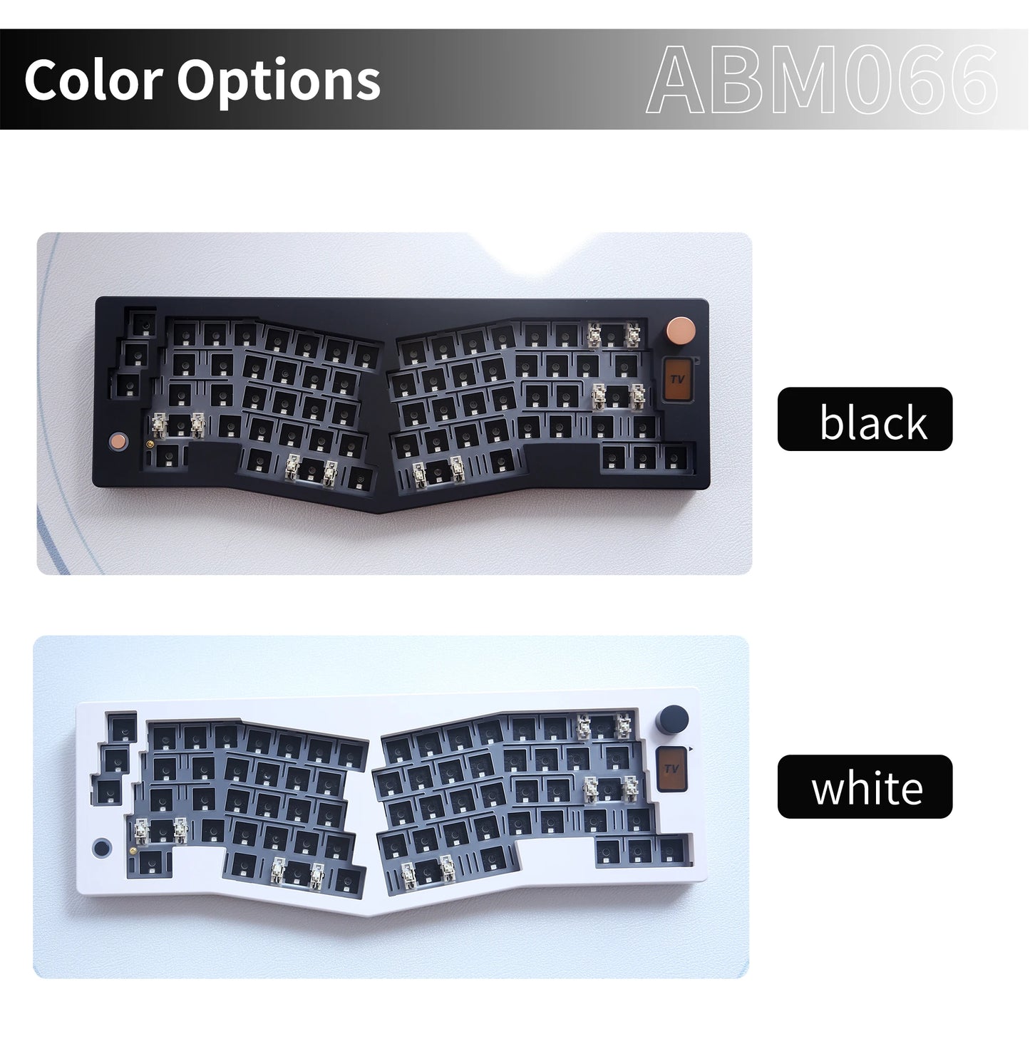 ABM066 Kit barebones Alice-layout VIA programable intercambiable en caliente Bluetooth/2,4 Ghz/conectividad tipo C para Win/Mac