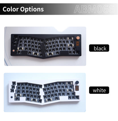 ABM066 Kit barebones Alice-layout VIA programable intercambiable en caliente Bluetooth/2,4 Ghz/conectividad tipo C para Win/Mac