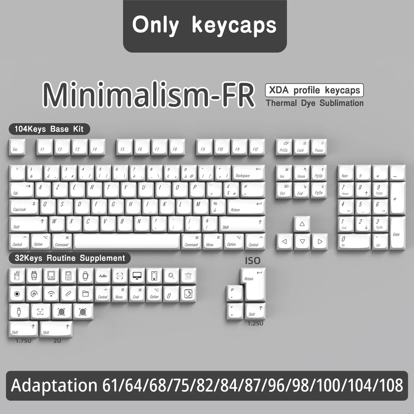 Keycaps AZERTY Minimaliste XDA