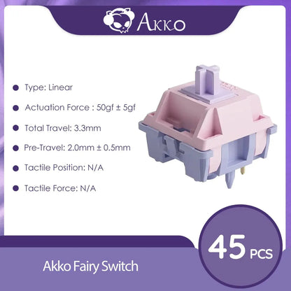 Akko-interruptores táctiles/lineales V3 Pro para teclado mecánico, paquete de 45 Uds., interruptor de llave reemplazable Outemu Gateron Cherry MX