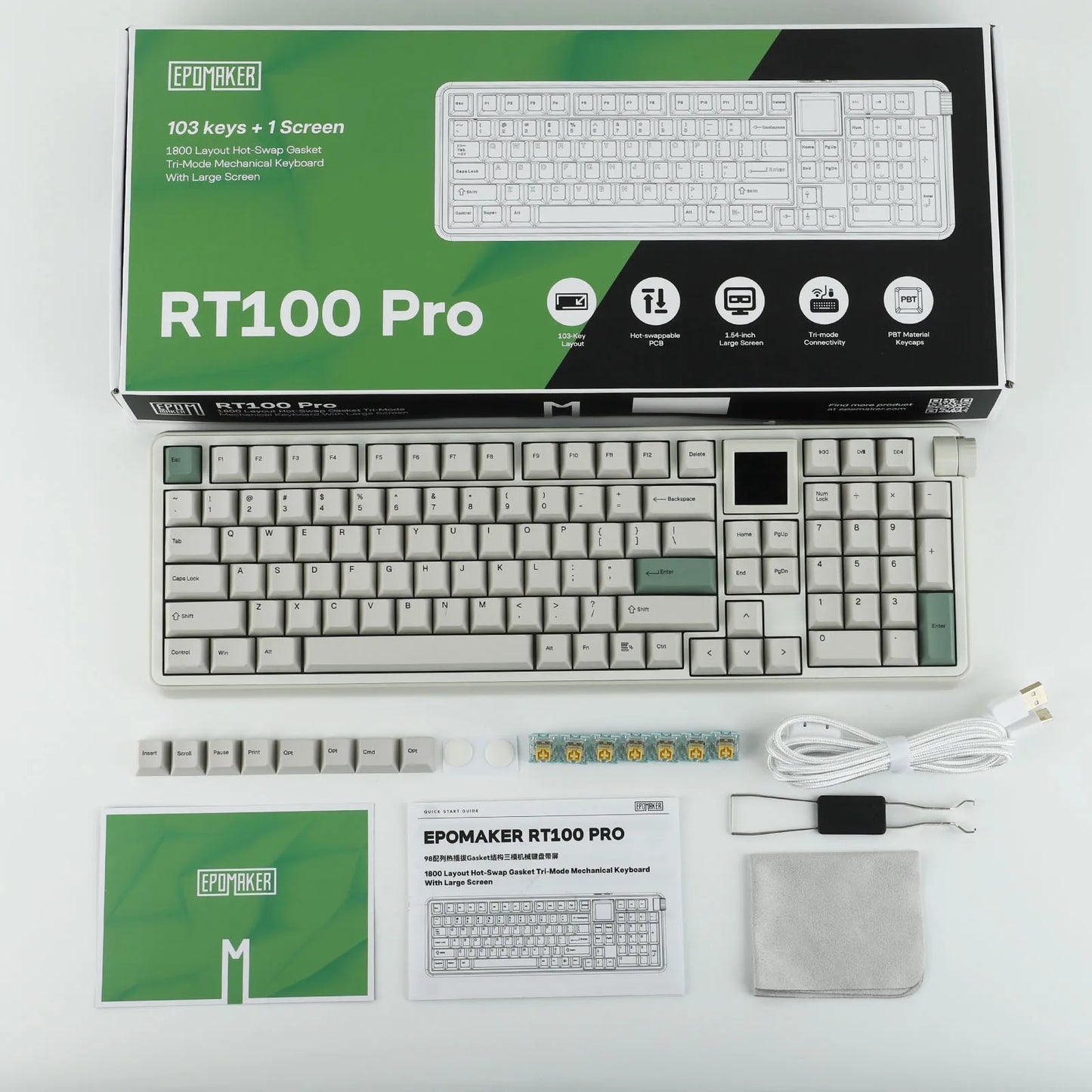 EPOMAKER RT100 PRO Blanc Rétro