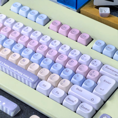 Keycaps AZERTY Candy Colorées - Vue de côté
