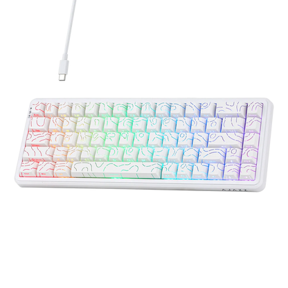 Clavier magnétique AJAZZ AK680 MAX Blanc ANSI Side-Printed avec cable