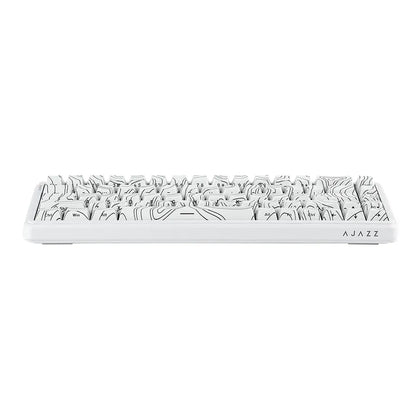 AJAZZ AK680 MAX Blanc ANSI Side-Printed vue de face