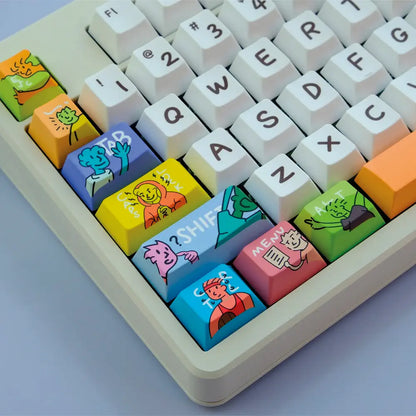 Cartoon Keycaps QWERTY