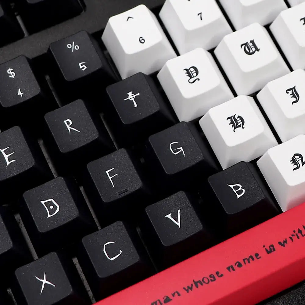 Keycaps QWERTY Death Note pour Ton Setup - CustomTonClavier.fr