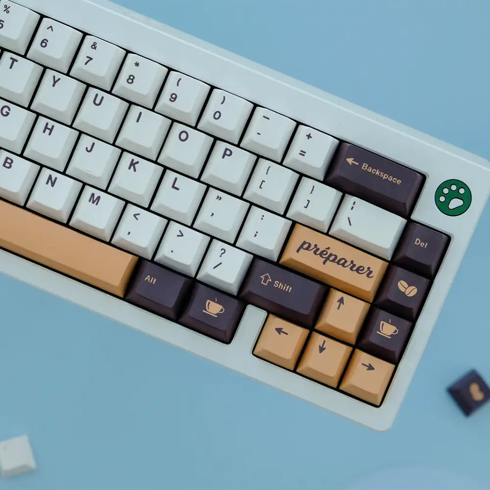 Keycaps QWERTY Café pour Ton Setup - CustomTonClavier.fr