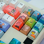 Cartoon QWERTY Keycaps - Vignette | CustomTonClavier.fr