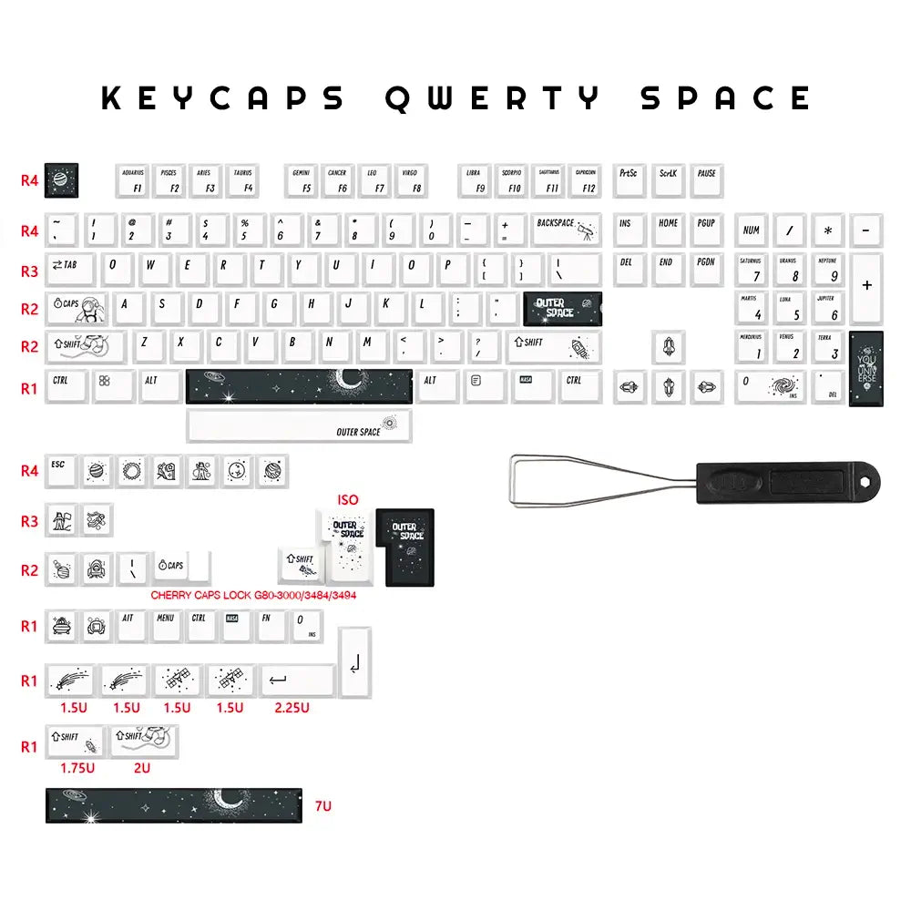 Qwerty Setup Keycaps QWERTY Space pour Ton Setup - CustomTonClavier.fr