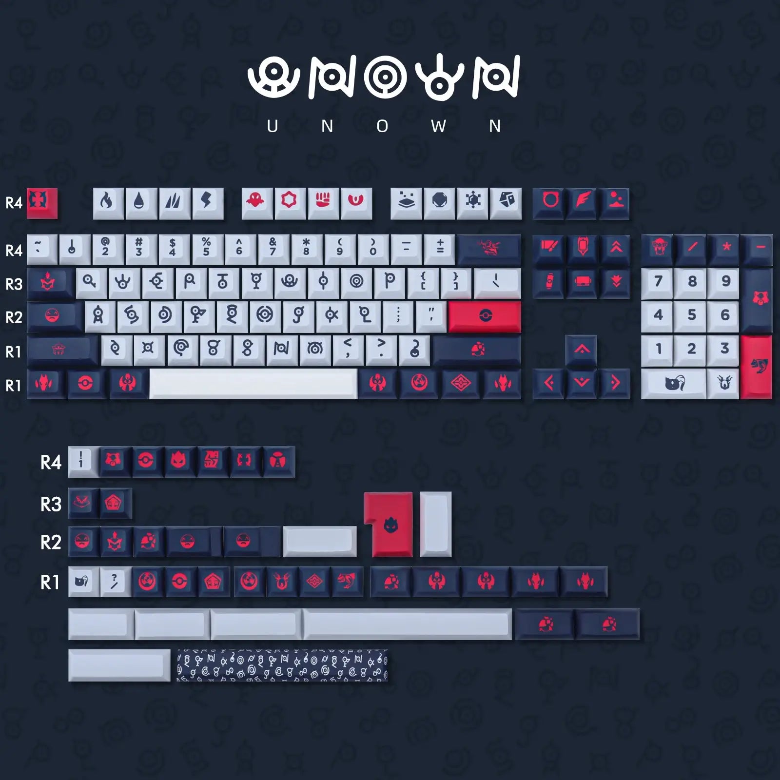 Unown QWERTY Keycaps